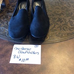 Black suede Flats size 8W